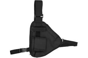 AGATIGE Sac pour talkie-walkie, 10,2x6,69x6,69 pouces pochette pour radio bidirectionnelle avec sangle réglable étui de transport portable en tissu Oxford pour radios support d'accessoires pour l'extérieur