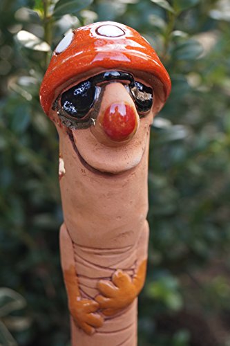 Keramik Gartenwurm Rocker zum Stecken Gartenkeramik Wurm Dekoration