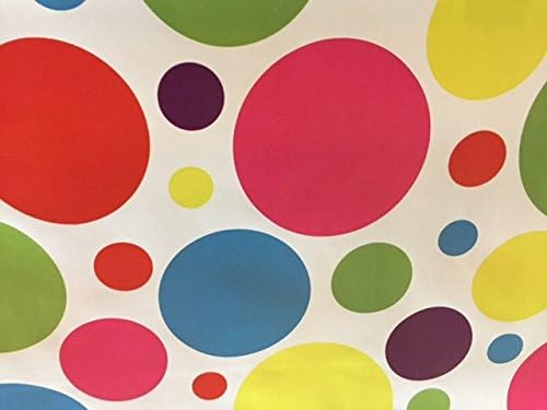Multi Colour Rio Polka dot Oil Cloth Wipe Clean Tablecloth Vinyl 2 meters by BY CAVOLI BRAND