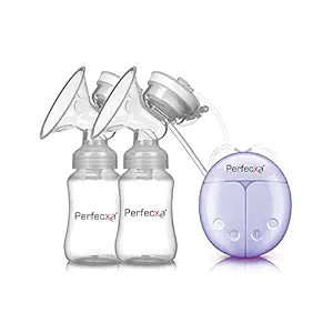 Perfecxa Automatic Double Bottle Electric Breast Pump with 1 Year Warranty, Easy to use, Easy to Cary with USB Cable