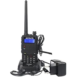 Retevis RT5 Walkie Talkie Profesional Banda Dual 128 Canales Función VOX Radio FM CTCSS DCS Walkie Talkie con Auriculares (Negro, 1 Pack)