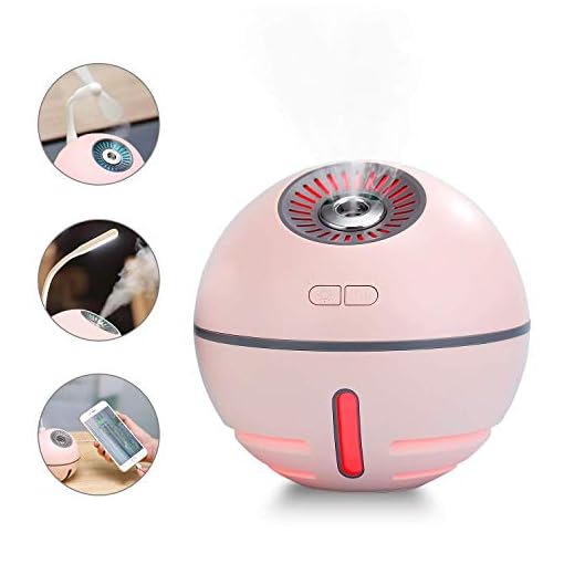 SHOPPOSTREET Space Ball Portable USB Humidifier Multifunction LED Lights, Mobile Power Air Purifier Freshener with fan and light for Car and Office - Image 5