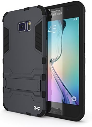 Galaxy S6 Case, Ghostek Armadillo 2.0 Series for Samsung Galaxy S6 Slim Premium Protective Armor Hybrid Impact Fitted Smooth Hard Soft Cover Carrying Case | Includes Tempered Glass Screen Protector | Kickstand | Ultra Fit | Lifetime Warranty Exchange (Dark Navy)