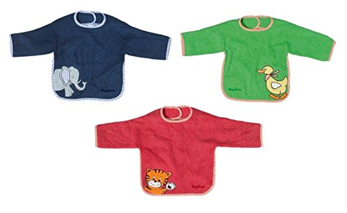 3 Playshoes Lätzchen Playshoes 507461 - Ärmel-Lätzchen blau, rot und grün