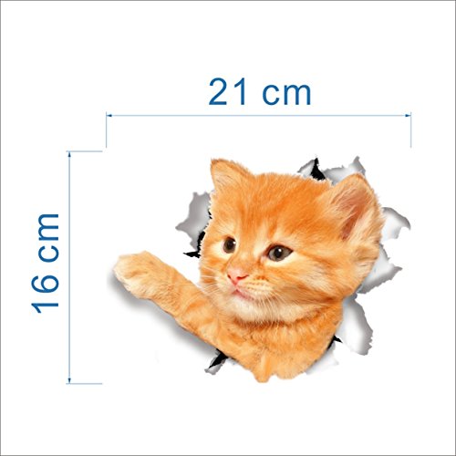 Lalang 3D Katzen und Hunde WC Deckel Aufkleber Badezimmer Bad Sticker Toilette (005#) - 3