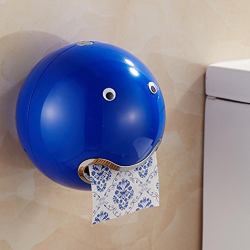 Preisvergleich Produktbild DOLDOA Kreative Emoji Toilettenpapierhalter Wasserdichte WC-Rollenhalter Klopapierhalter (18,5 x 18,5 cm / 7,28 "x 7,28", Blau - Toilettenpapierhalter)