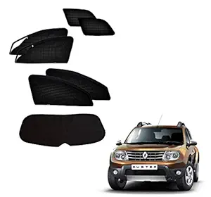 Kozdiko Zipper Magnetic Car Sunshades Set of 7 Pcs Black Color with Dicky for Renualt Duster