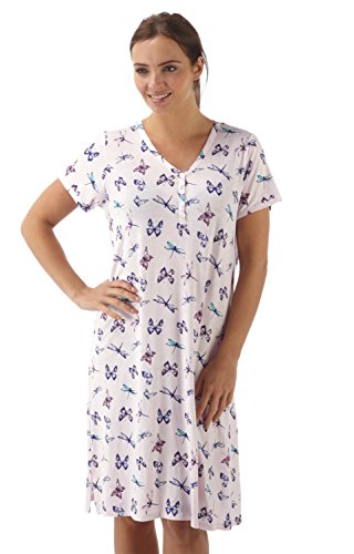 Ladies Maternity/Nursing Nightie/Nightdress Purple/Turquoise on Pink Size 10/12, 14/16, 18/20 (10/12)