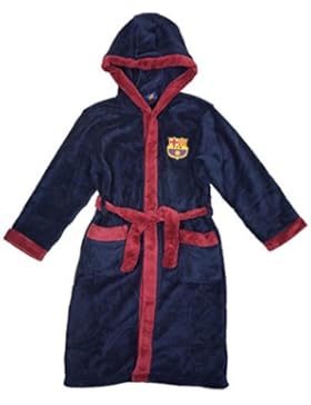 Jungen Offiziell Barcelona FCB mit Kapuze Fleece Bademantel Bademantel Größen from 3 to 12 Years