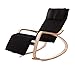 Produktbild QiXian Qumu Schaukelstuhl Nordic Poon Stuhl Shake Stuhl Klappstuhl Recliner Massivholz Birke, Schwarz, 120 * 66 * 87 cm