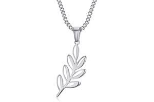 BOBIJOO JEWELRY - Pendentif Collier Branche Acacia Titi Franc Maçonnerie Acier 316L Argenté Amour de Dieu Chaîne