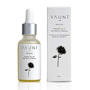 VAUNT Glass Skincare Brazil Nut with Rosehip Face Vitamin E Booster for Normal, Dry and Dehydrated Any-time Primer Anti-oxidizing, Night Moisturizing Oil (30ml)
