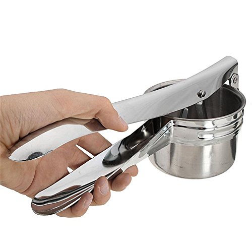 valink Edelstahl Kartoffelpresse Kartoffelstampfer, Obst Gemüse Press Maker Saftpresse Crusher Squeezer – Einfache Reinigung Haushalt Küche Kochen Tools – 27 x 9 x 10 cm - 6