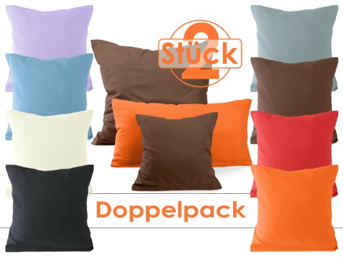 Doppelpack zum Sparpreis - Microfaser-Kissenhüllen - Wohndekoration in schlichtem Design - 8 modernen Uni-Farben und 3 Größen, 40 x 40 cm, flieder