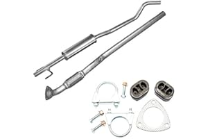 POLM-OSTR Auspuff Vorderrohr Mitteltopf + Montageware Ersatzteil (siehe Artikelbeschreibung) (passend für das angegebene Fahrzeug,siehe Artikelbeschreibung)