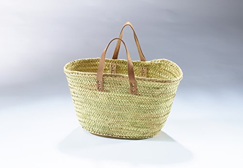 Palmtasche Korbtasche Einkaufstasche Flechttasche Strandtasche Ledergriff - 2