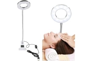 Honiwu Tätowierung LED Lampe, 2 Farben Einstellbar Make-up Lampe LED, LED Lampe Klemmleuchte, Tragbare Beauty Tischlampe, USB Plug-in Faltbare Tattoo Lampe für Lash Extension Beauty Manicure Salon