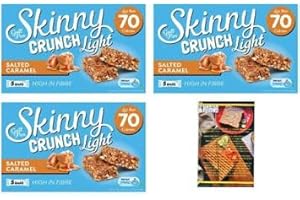 KITCHEN FELLA Skinny Crunch Bars Light Salted Caramel x3 Packs with Kitchenfella Healthy Challenge