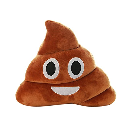 Cutebaby 23*20cm(L*H),Emoji Poop Shaped Stuffed Pillow Cushion Smiley Face Doll Toy