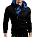 Produktbild Kapuzenpullover Hoodie Sweatshirt Herren Pullover Winterpullover Kapuzenpullis Strickpullover Sweater Sweatshirt Pulli Kaputze Sport Sweatjacke Hemd LMMVP (XXXL, Schwarz)
