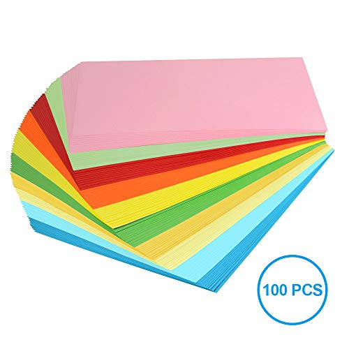 KEYNICE A4 Coloured Paper 100 Sheets Craft Paper in 10 Colors Origami Paper Printer Paper Copier Paper, Great for Art and Crafts, Kids School Handmade Projects or Office Printing