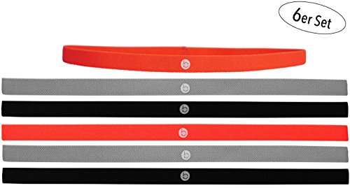 Sport-Haarband-Set mit Antirutsch Silikonstreifen l Sportband l Stirnband l Damen l Herren l sportlich & stylisch mit B-SPORTS