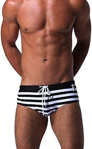 Fowater Mens Swimming Briefs Swim Trunks Beach Shorts Quickdry Swimwear Swimsuit