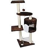 Katzenbaum Kratzbaum Spielbaum Kletterbaum Katzen Luxus #1979, Farbe:Braun-Weiß