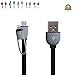 Produktbild 2 in 1 Lightning und Micro-USB Kabel 1 m/Auslöser, Sync Daten und Ladegerät Adapter abnehmbarer Kopf für Apple iPhone 7/7 Plus, 6/6S, 6 Plus/6S Plus, SE/5/5 C/5S und Samsung S7/S7 Edge, S6/S6 Edge, S5 und Android mobilen Einsatz Micro USB