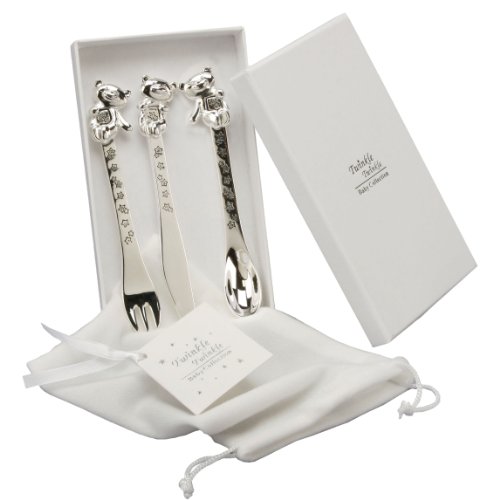 Personalised Silver Plated Cutlery Gift Set For Christening/Baptism/Naming Day (CG307C)