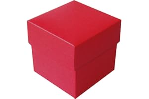 NOTJUSTBALLOONS Luxurious Gift Box Cube for Birthdays, Christmas, Weddings or Corporate Gifts (Red, 150 mm)