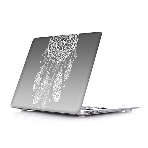 Batianda 13,3 Zoll MacBook Air Hülle,Dream Catcher Plastik Hartschale Schutzhülle Case für MacBook Air 13 (A1466/A1369) und Tastatur Abdeckung,Grau - 2