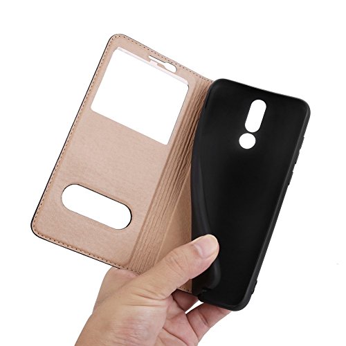 Mate 10 Lite H  lle DWaybox Foldable Stand Feature mit View Window Folio Schutzh  lle Slim Luxury Genuine Leather H  lle f  r HUAWEI Maimang 6   Mate 