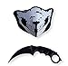 Produktbild OS4You *Counter-Strike Set* Karambit Black Tiger-Tooth - CS Counter Strike - Real Fighter - Full-Tang Freehand Messer in Steckscheide Incl. Skullhead Neoprenmaske