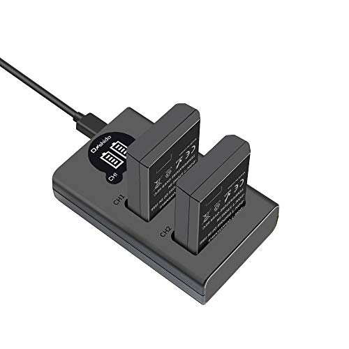 Onshida Cargador EN-EL14 y EN-EL14a con 2 Baterías Recargables, Compatible con D3100 / D3200 / D3300 / D5100 / D5200 / D5300 / D5500 / D5600 / P7000 / P7100 / P7700 / P7800. Color Negro