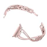 Happy Event Mit Verbindungsadapter Luxury Alloy Crystal Strap Band für Apple Watch 4 40mm (Rotgold)