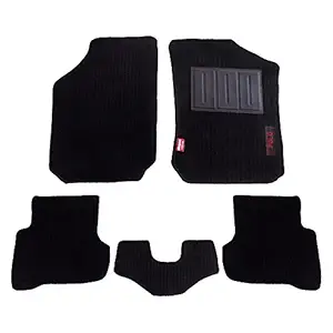Elegant polypropylene Car Floor Mat for Volkswagen Polo [2012-2013] - Set of 5 Pcs, Cord Black.