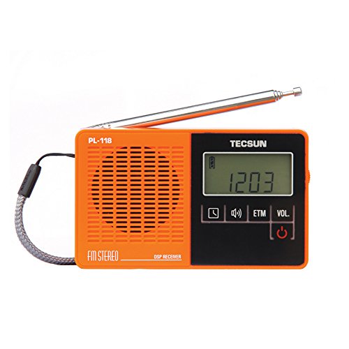 TECSUN PL-118 Ultra-Light Mini Radio, PLL DSP FM Band Radio (Orange)