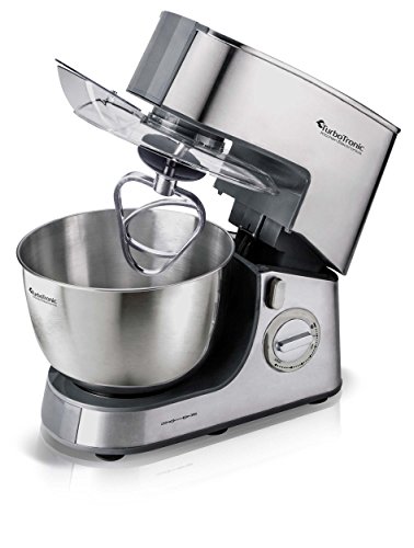 2000W Edelstahl Küchenmaschine 2,7 PS mit 6,5 Liter Edelstahl-Schüssel mit Griffen, perfekte Ergebnisse durch Planetenrührwerk, inklusive Zubehör: Edelstahl Schneebesen, Knethaken & Rührhaken spülmaschinenfest - 2