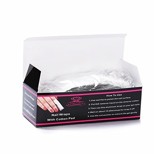MAKARTT®200pcs Nail Art Soak Off Acrylic Nail Color polish UV Gel Remover Nail Wraps