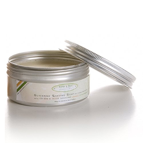 Alphy & Becs Shaving Soap - Sandalwood - Anti Ageing Properties with CO-Q10 & Olive Squalane - 100gr.