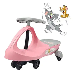 Tom & Jerry Magic Swing Car, Ride-On, Swing Magic Car Ride On for Kids with Scratch Free PU Wheels , (Suitable for 3+ Years | 40 Kgs Weight Capacity | Pink )