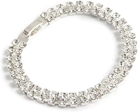 Crystal Bracelet Classic Two Strand Diamante Jewellery Bracelet Made with Crystals from Swarovski Unusual Ladies Gift Gold Plated