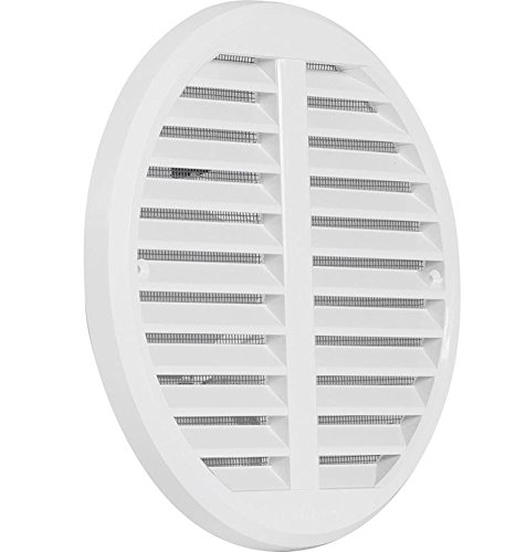 Lüftungsgitter Kunststoff verstellbar für Rohre von 125-160mm Deckmaß175mm mit Insektenschutz - 2