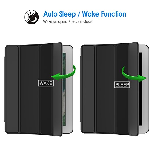 JETech Gold Slim-Fit Folio iPad Case Hülle Tasche Schutzhülle Etui für Apple the New iPad 4 / iPad 4 / iPad 2 mit Multi Ständer Auto Sleep Wake up Funktion (Schwarz) - 4