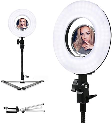 LED Ring Light 8 Inch Selfie Light 120 Pieces 24W LED Photo Lamp Selfie lighting with Cell Phone Holder Stand Adjustable &amp; Dimmable Led Light for Live Streaming, Beauty Makeup, Shooting, Selfies