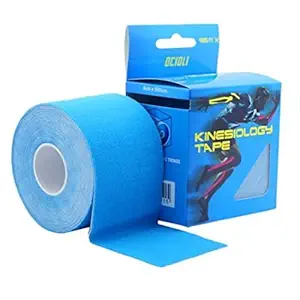 WorldCare Blue2pieces 5cm 5m Kinesio Tex Tape Athletic Tapes Strapping Exercise Beactive Kinesiotape Tape Medical Roll with One Carton