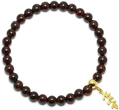 Natural Garnet Gemstone Beaded 6x6mm Stretch Bracelet 18cm 1 piece available FREE Gift Box