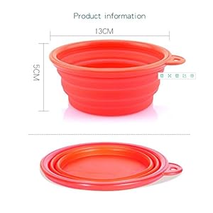 RockPet Comedero y Bebedero Plegable Portatil para Perro Gato Mascota para Viaje con Bolsa de Viaje