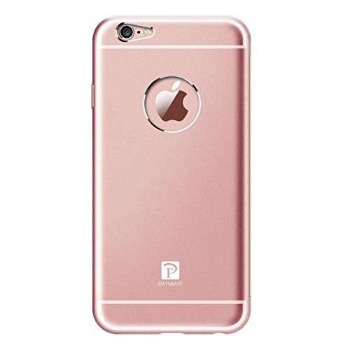 Premium Oats Apple iPhone 6, 6s Schutzhülle mit stylischer Aluminium Vorder und Rückseite Sichtfenster Anrufe schnell Annehmen Hülle Hard Cover Flip Back Case Tasche – von OKCS® – in Rose Gold - 4